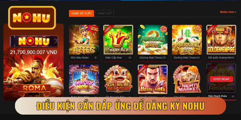 Điều kiện cần đáp ứng để đăng ký NOHU